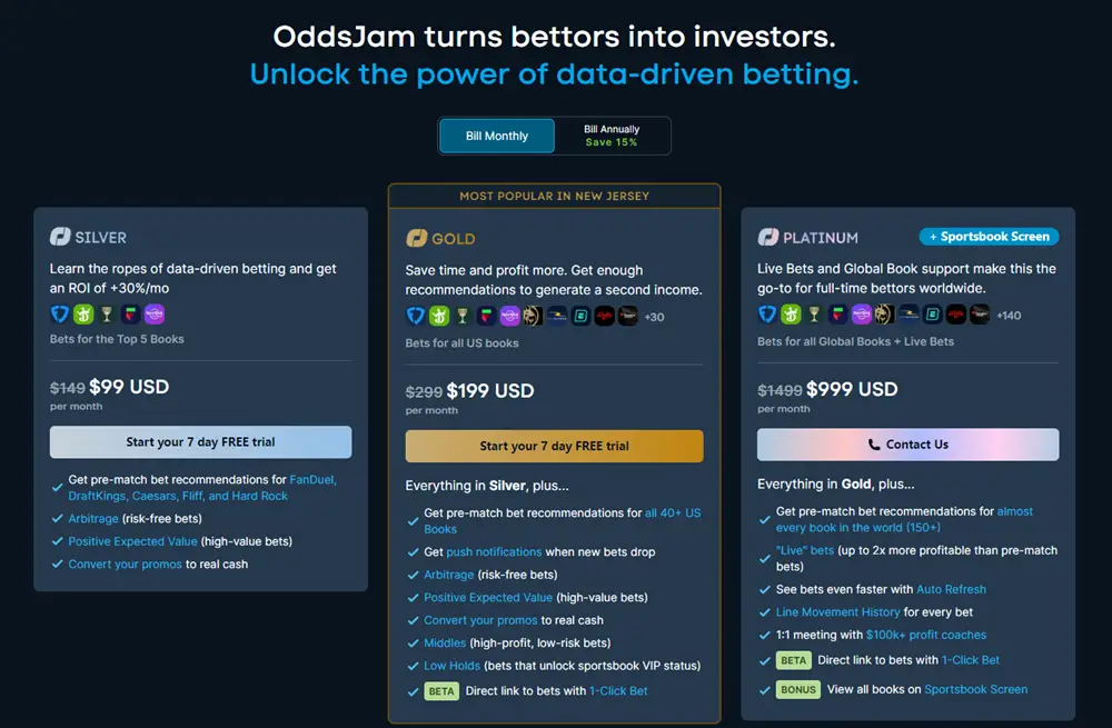 OddsJam’s free trial