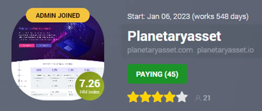 Planetary Asset Data