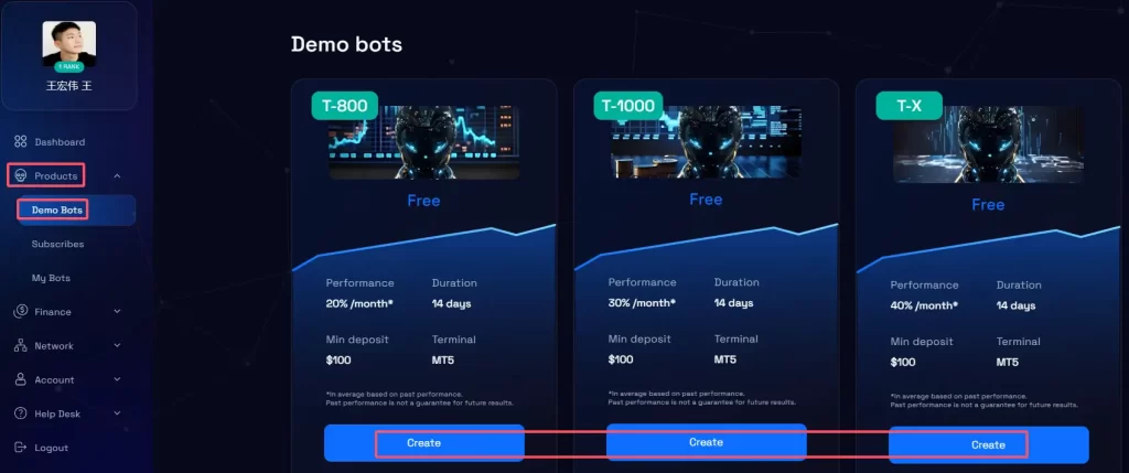 skainet systems demo trading bots